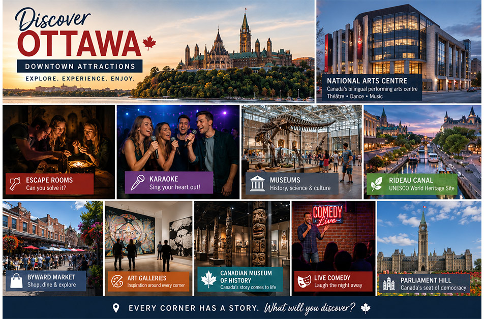 Places and events in Ottawa poster for August 7-9 2026, Ottawa Humanist Congress 2026